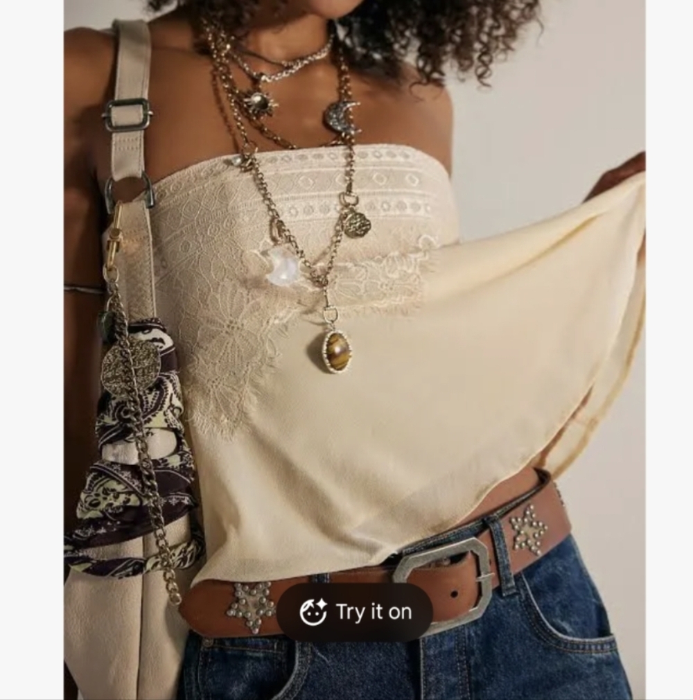Free People NWT  Alice Lacey Women's Tube Top